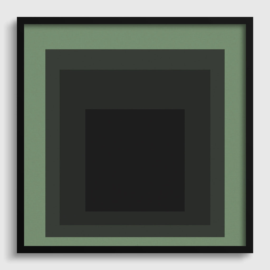 Reproduction giclée « Sommeil » inspirée de Josef Albers : art moderne du milieu du XXe siècle, option d’encadrement à la main