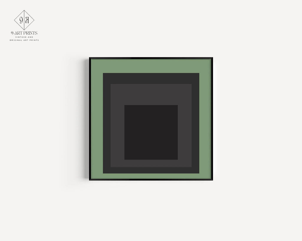 Reproduction giclée « Sommeil » inspirée de Josef Albers : art moderne du milieu du XXe siècle, option d’encadrement à la main