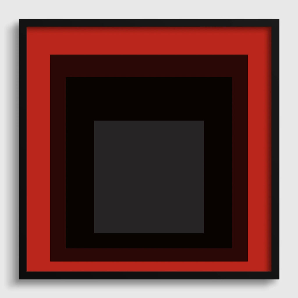 Impression giclée « Sly » inspirée par Josef Albers : Art moderne du milieu du siècle sur la place rouge (1x1)