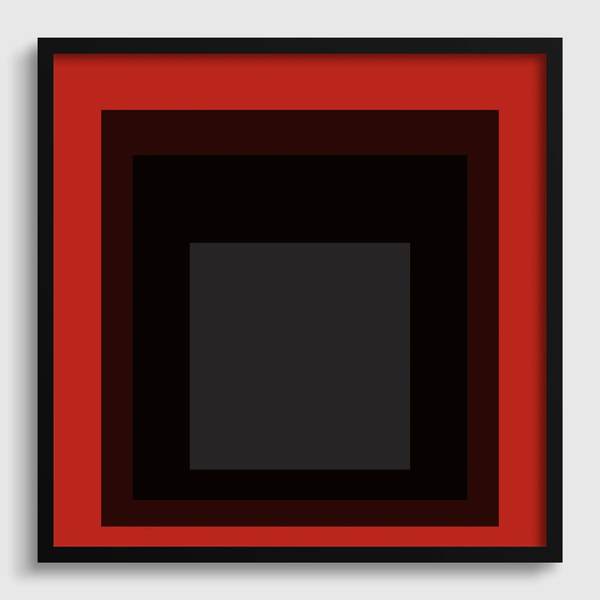 Impression giclée « Sly » inspirée par Josef Albers : Art moderne du milieu du siècle sur la place rouge (1x1)