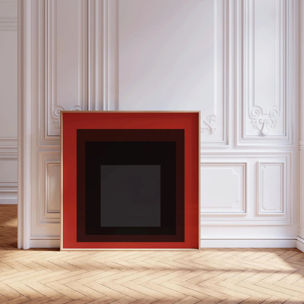 Impression giclée « Sly » inspirée par Josef Albers : Art moderne du milieu du siècle sur la place rouge (1x1)