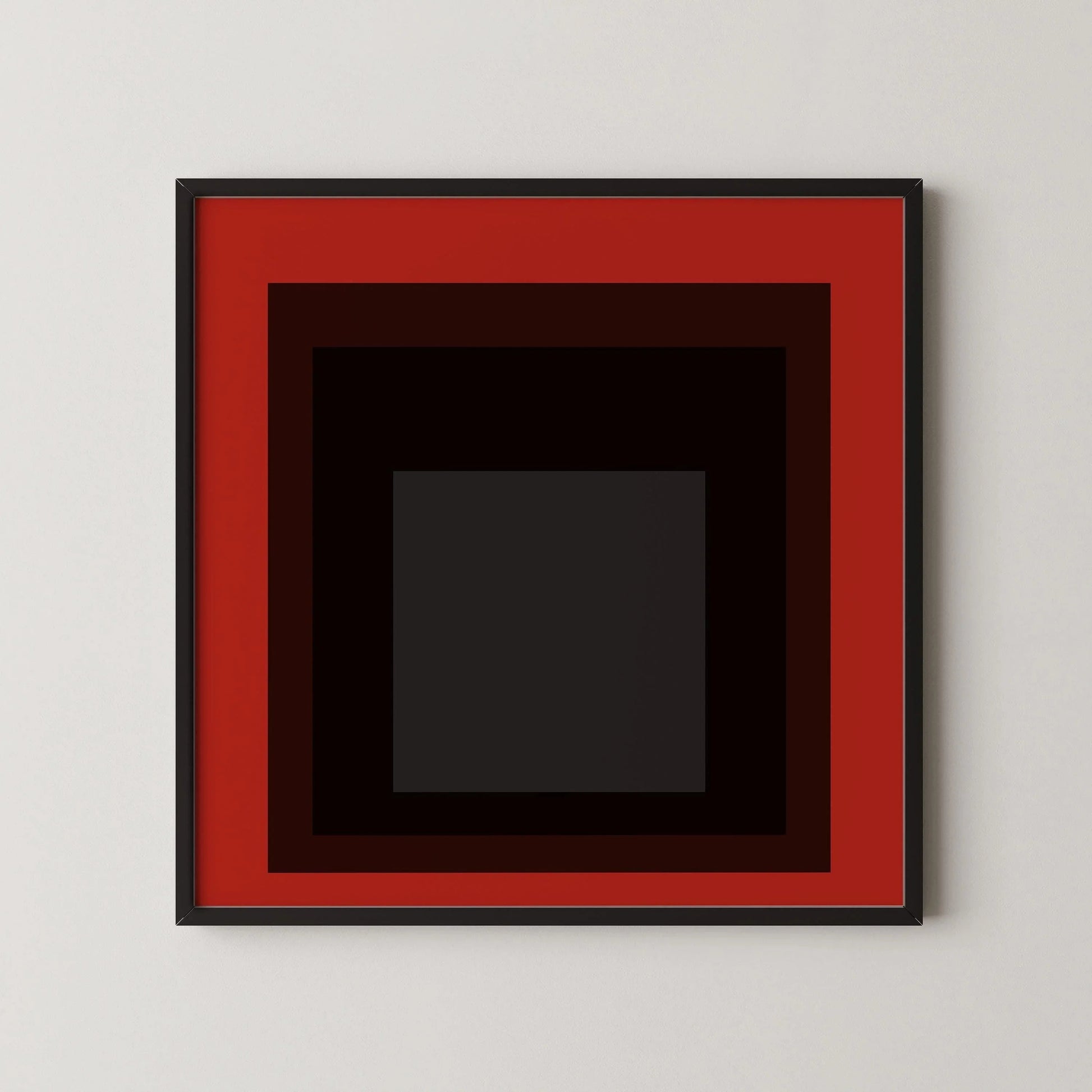 Impression giclée « Sly » inspirée par Josef Albers : Art moderne du milieu du siècle sur la place rouge (1x1)