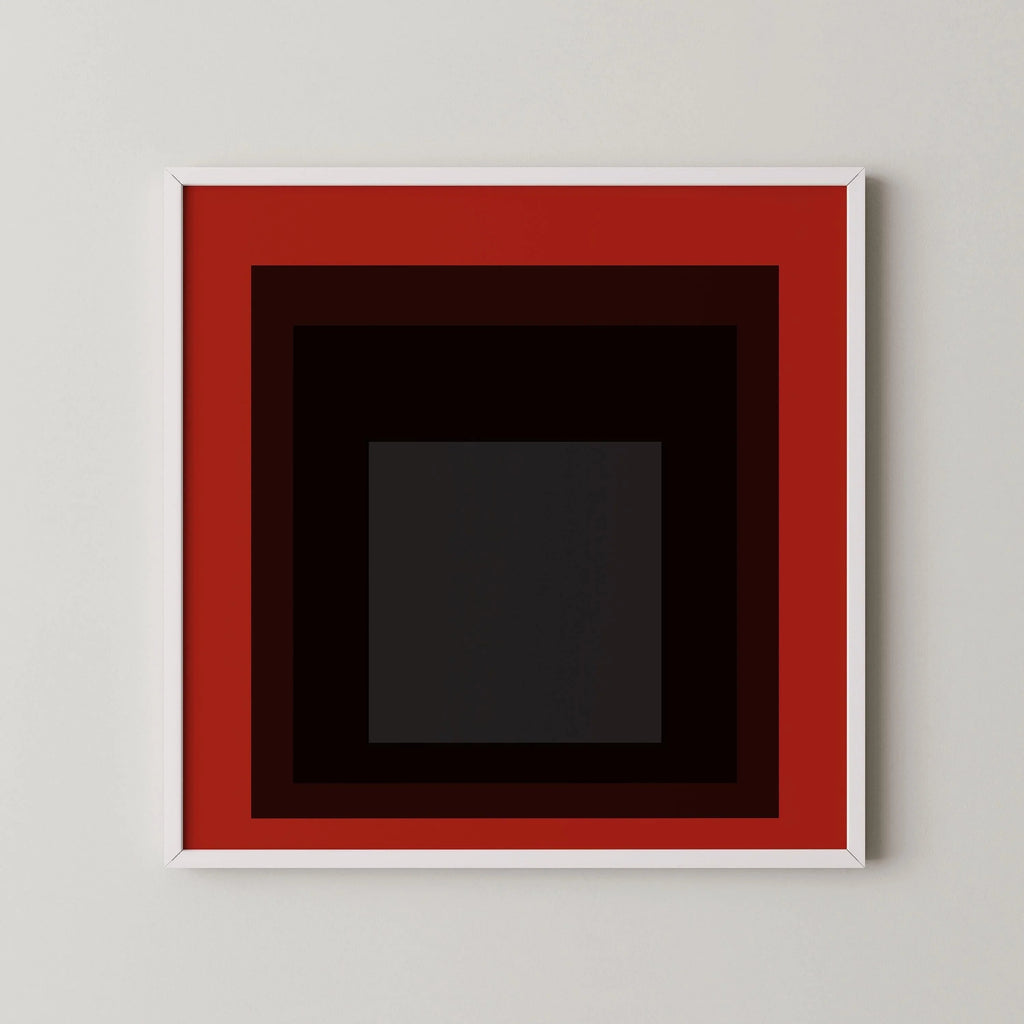Impression giclée « Sly » inspirée par Josef Albers : Art moderne du milieu du siècle sur la place rouge (1x1)