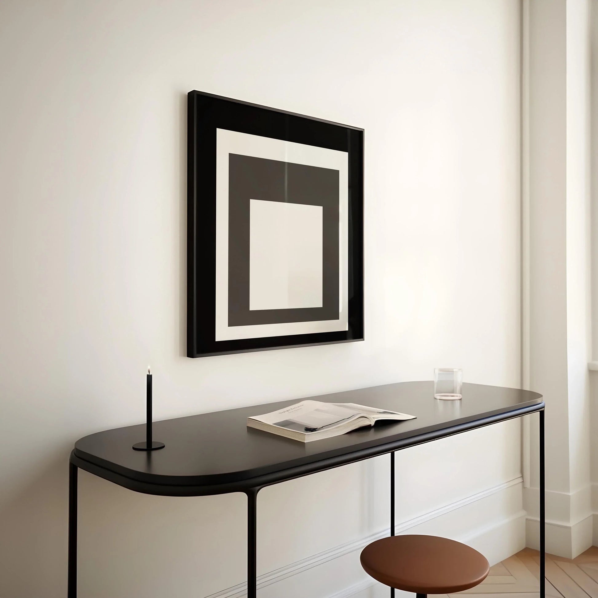Reproduction giclée « Fumer » inspirée par Josef Albers : art moderne du milieu du XXe siècle, option encadrée