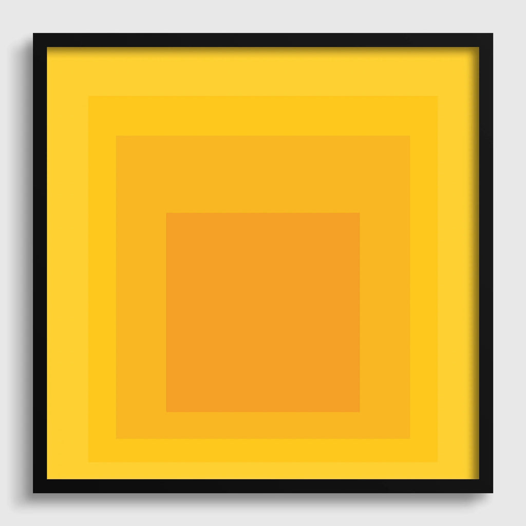 Estampe giclée de Taos inspirée par Josef Albers : Art moderne du milieu du XXe siècle, « Hommage au carré », jaune et orange
