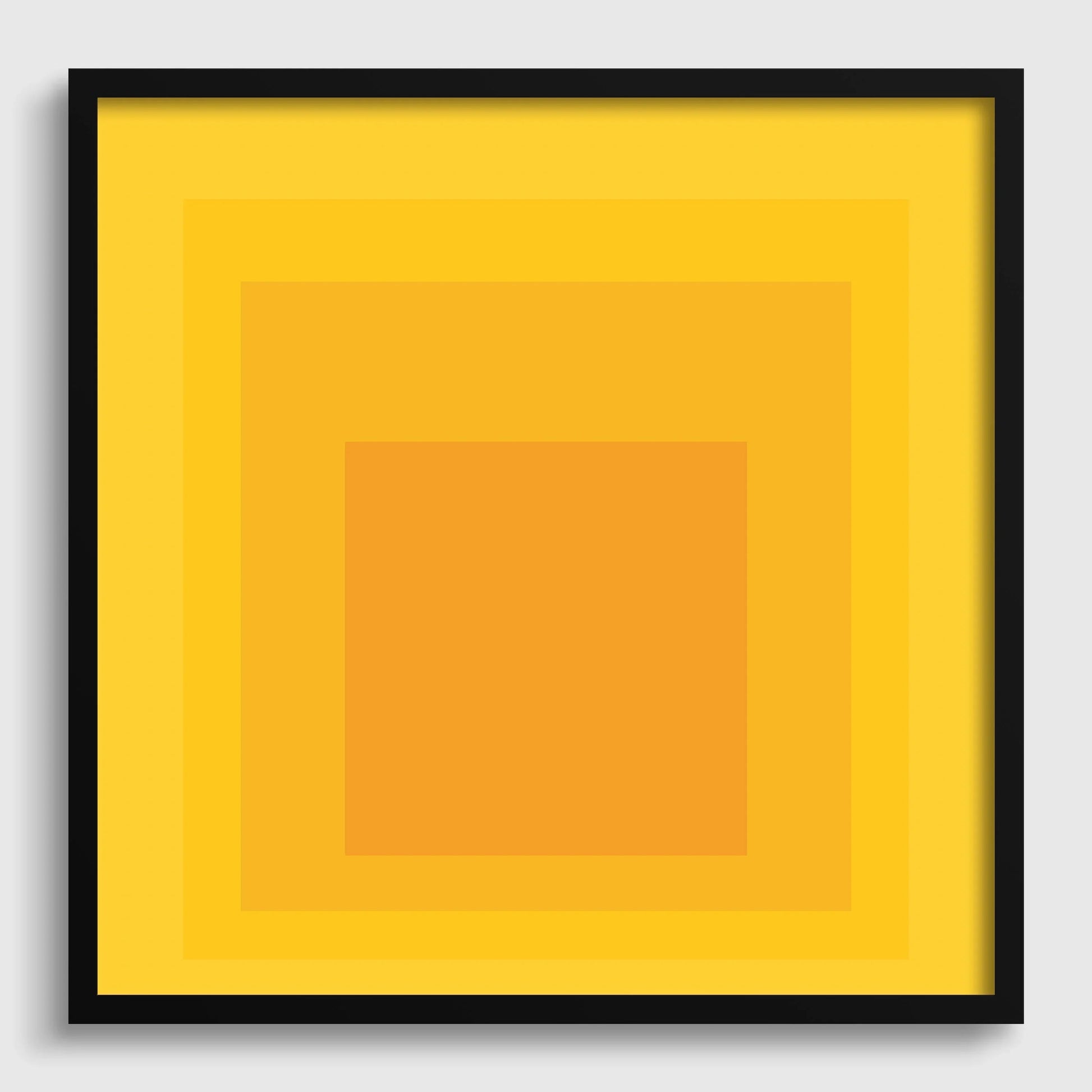 Estampe giclée de Taos inspirée par Josef Albers : Art moderne du milieu du XXe siècle, « Hommage au carré », jaune et orange