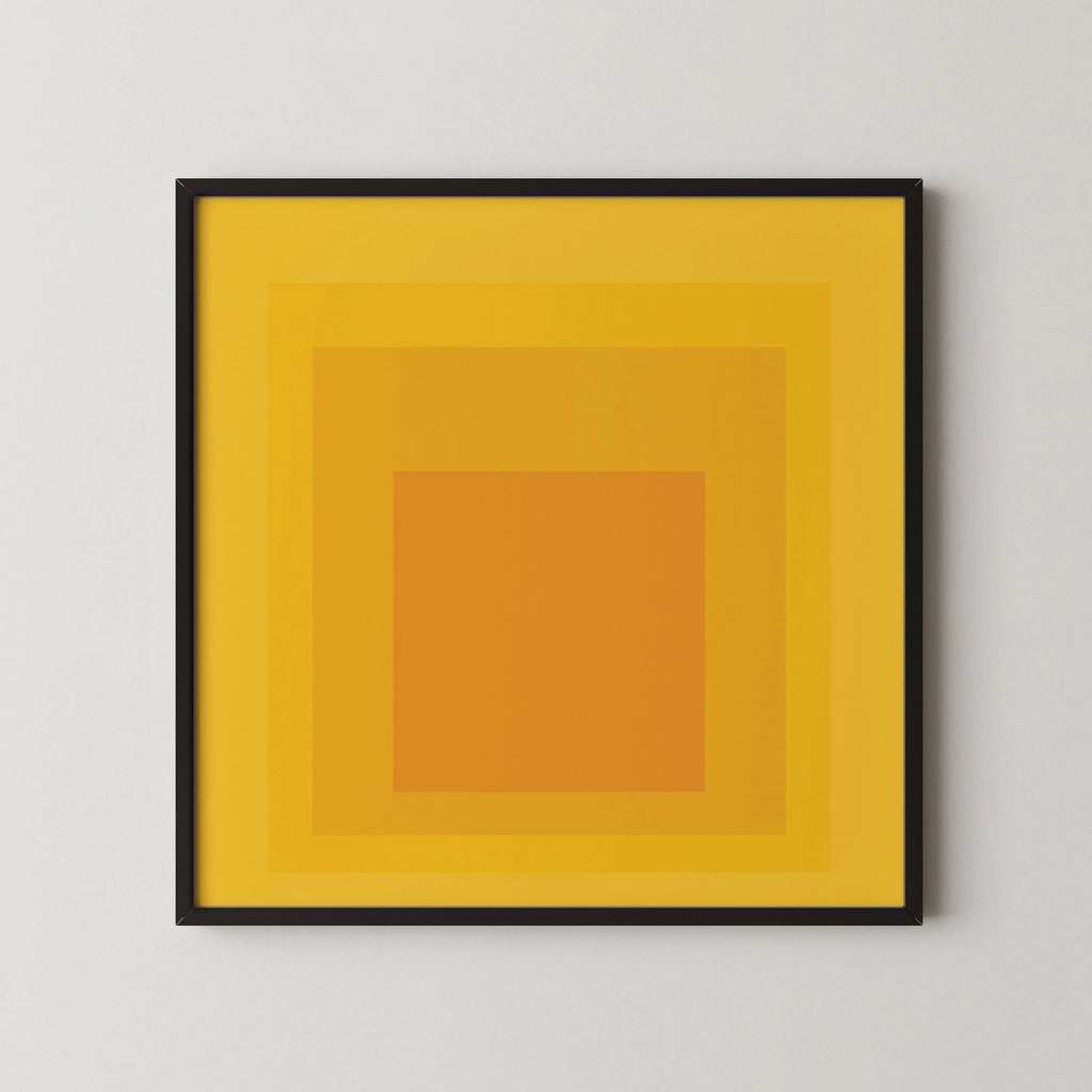 Estampe giclée de Taos inspirée par Josef Albers : Art moderne du milieu du XXe siècle, « Hommage au carré », jaune et orange