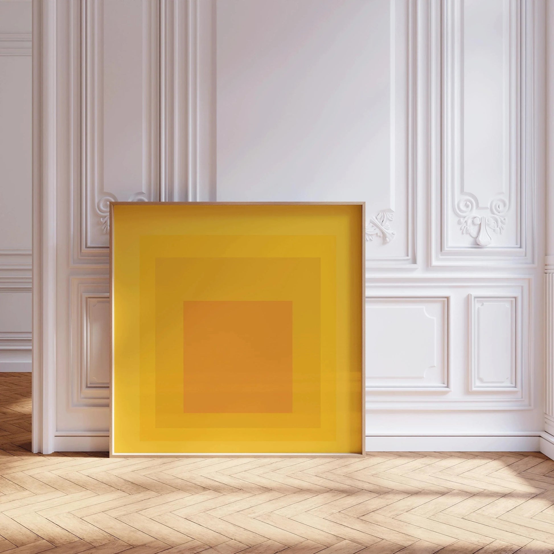 Estampe giclée de Taos inspirée par Josef Albers : Art moderne du milieu du XXe siècle, « Hommage au carré », jaune et orange