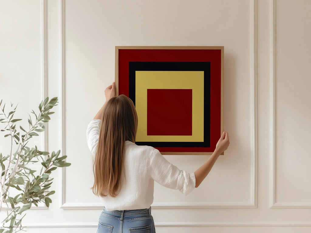 Impression giclée « Über Alles » inspirée par Josef Albers : un hommage moderne du milieu du XXe siècle au carré