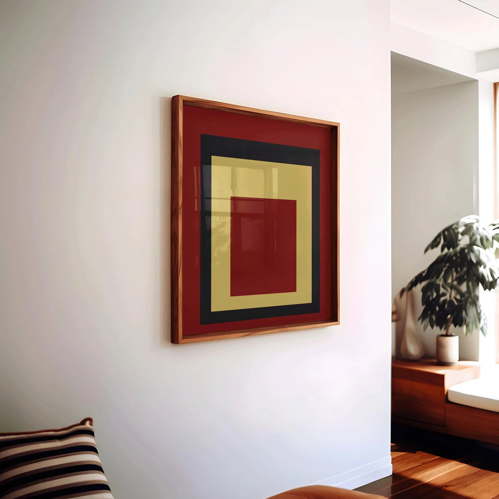 Impression giclée « Über Alles » inspirée par Josef Albers : un hommage moderne du milieu du XXe siècle au carré