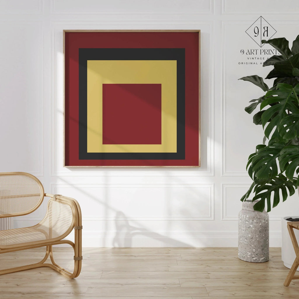 Impression giclée « Über Alles » inspirée par Josef Albers : un hommage moderne du milieu du XXe siècle au carré