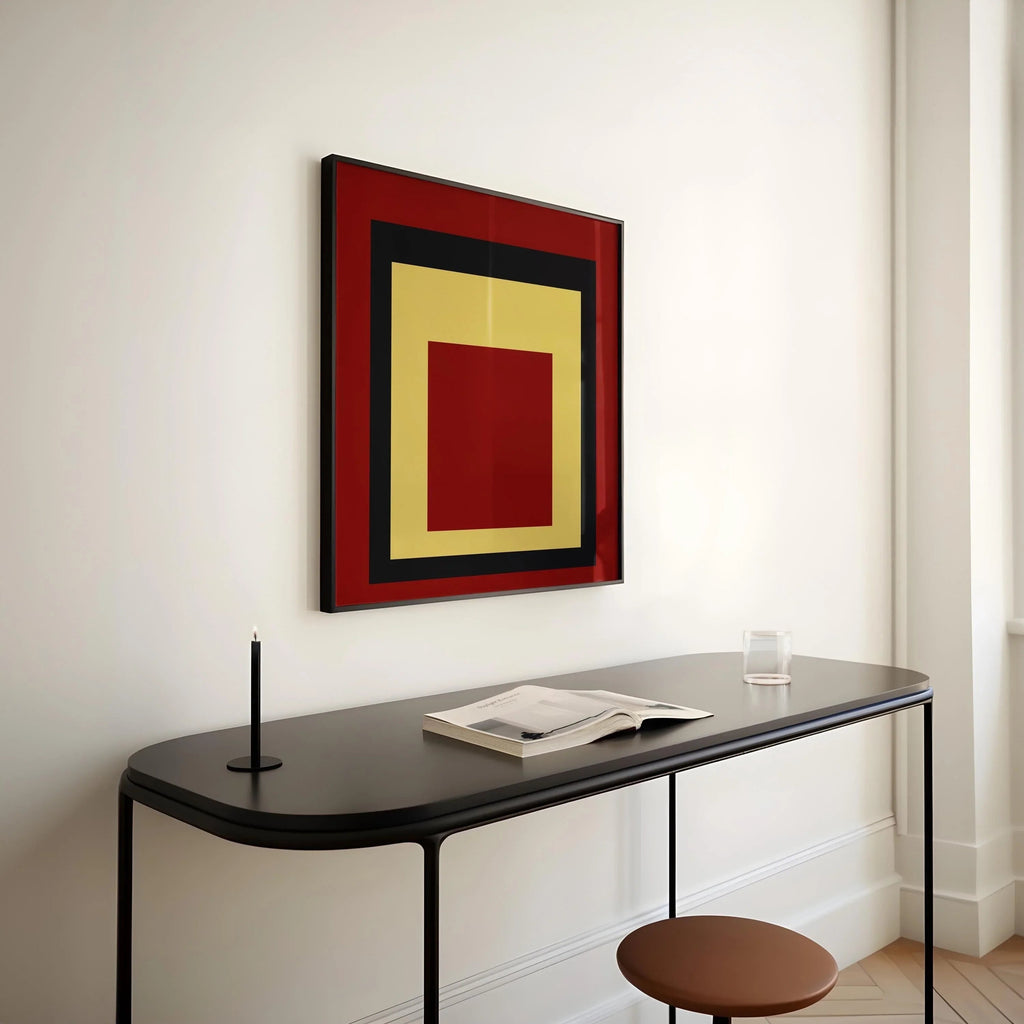 Impression giclée « Über Alles » inspirée par Josef Albers : un hommage moderne du milieu du XXe siècle au carré