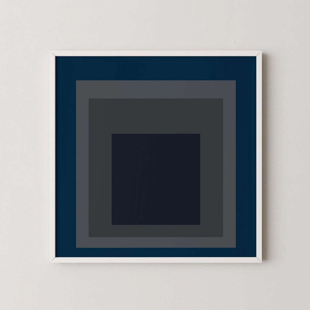 Estampe giclée « Pureheart » de Josef Albers : Art moderne du milieu du XXe siècle, bleu et gris « Hommage au carré »