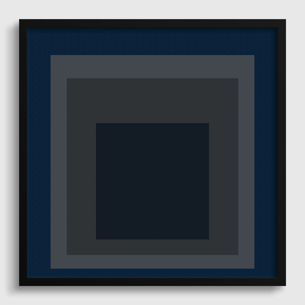 Estampe giclée « Pureheart » de Josef Albers : Art moderne du milieu du XXe siècle, bleu et gris « Hommage au carré »
