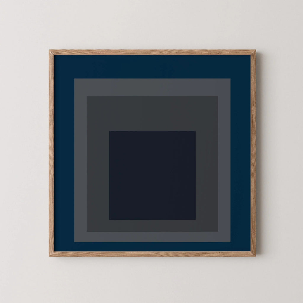 Estampe giclée « Pureheart » de Josef Albers : Art moderne du milieu du XXe siècle, bleu et gris « Hommage au carré »