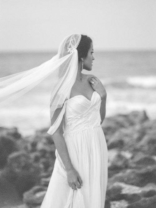 SUSSANAH Lace Beaded Juliet Veil