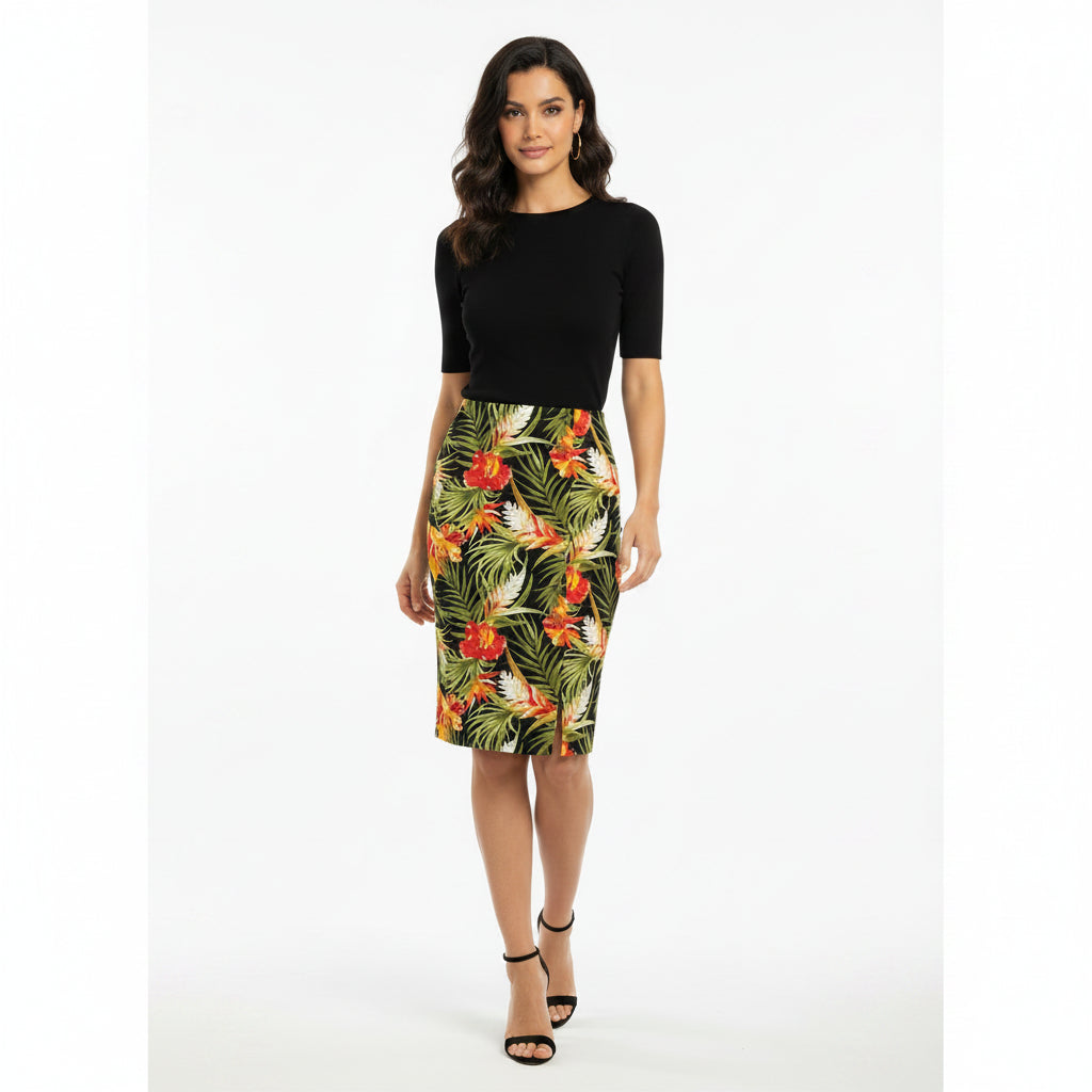 Stretch Floral Skirt