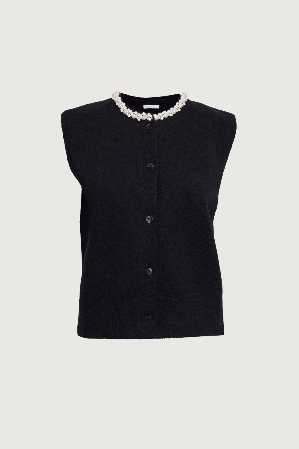 GILET À COL PERLÉ