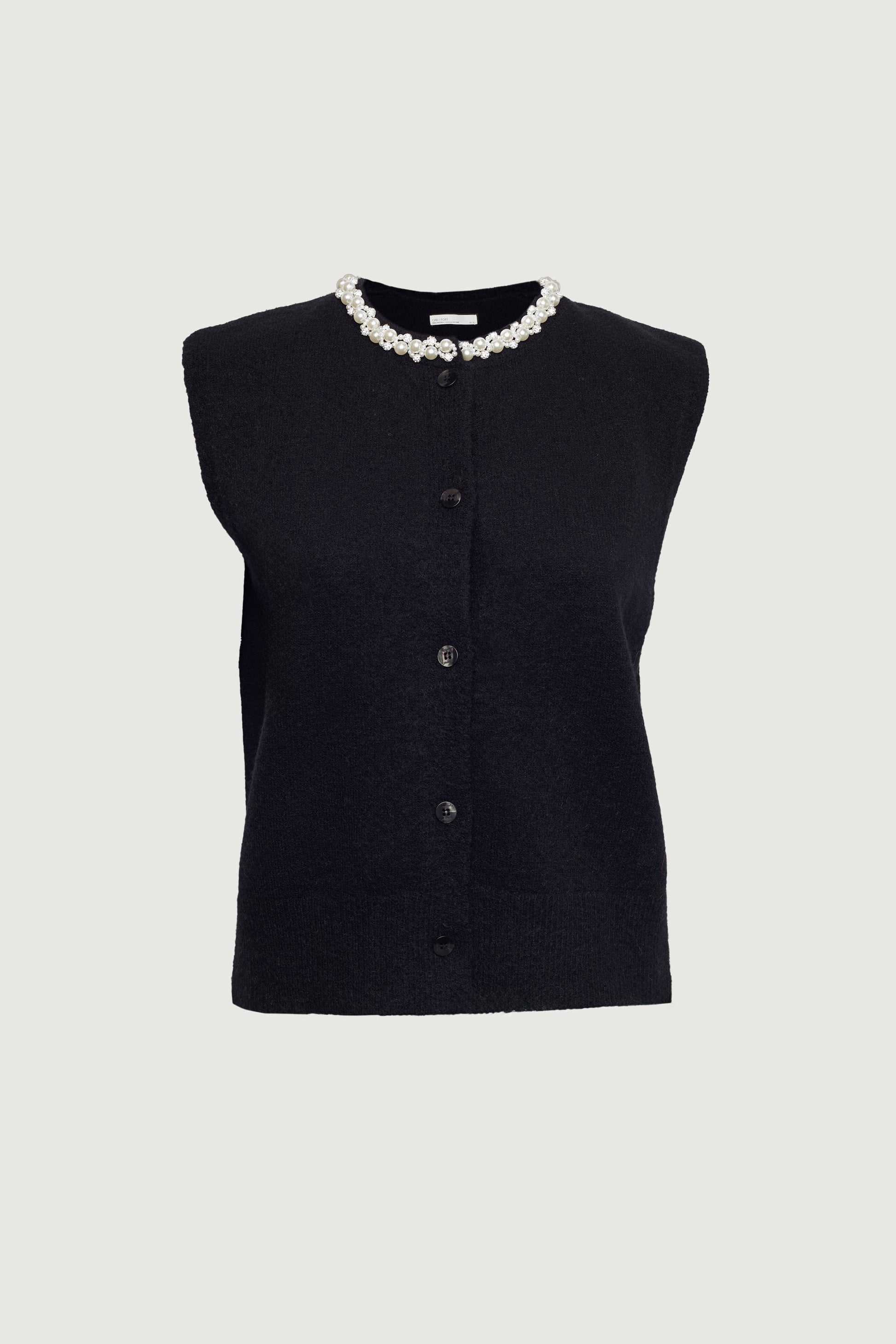GILET À COL PERLÉ