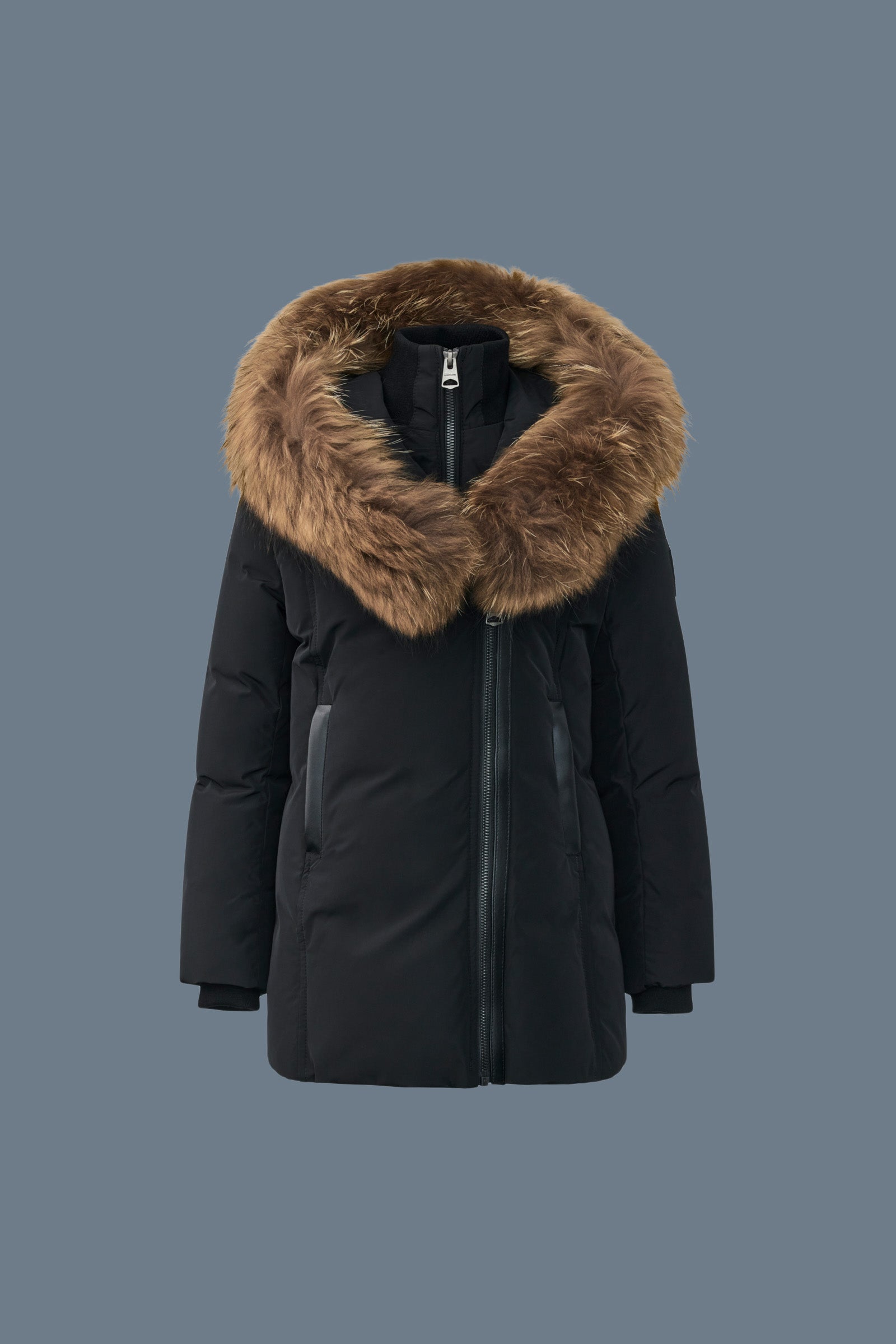 LEELEE Manteau en duvet avec fourrure naturelle amovible Signature Mackage Collar pour les tout-petits (2-6 ans)