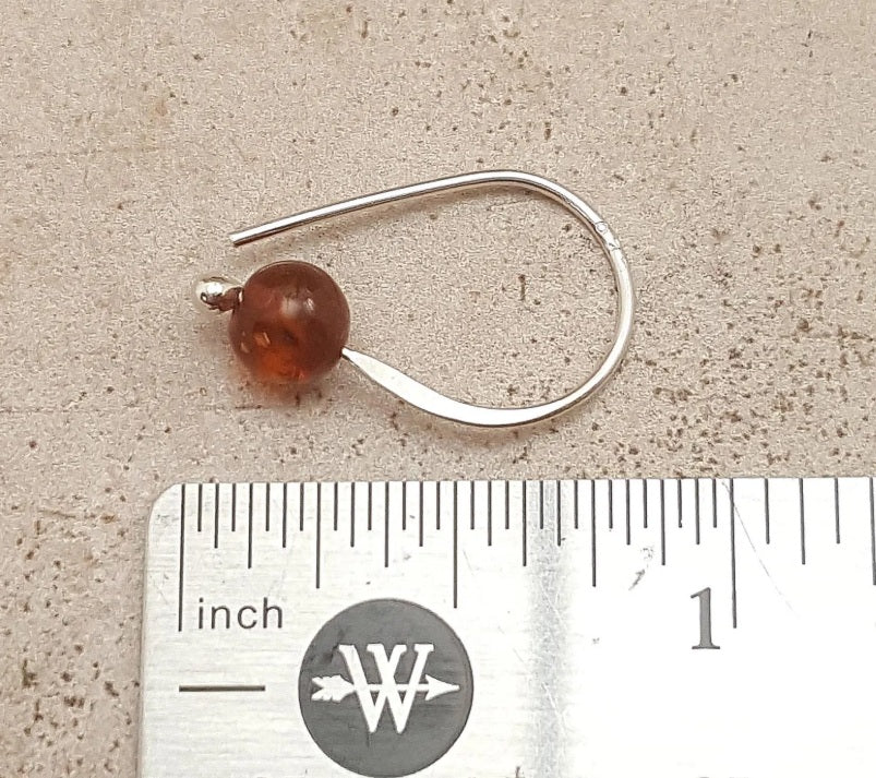Sterling Silver Hoop Earrings: amber