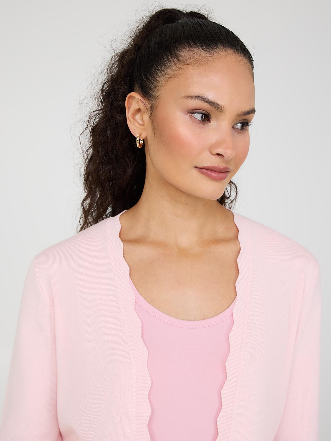 Cardigan boléro avec détails festonnés