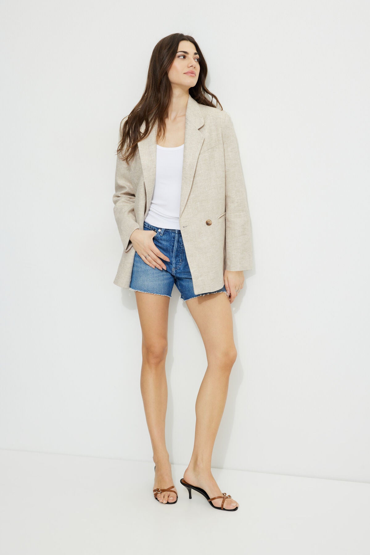 Noa Oversized Linen Blazer