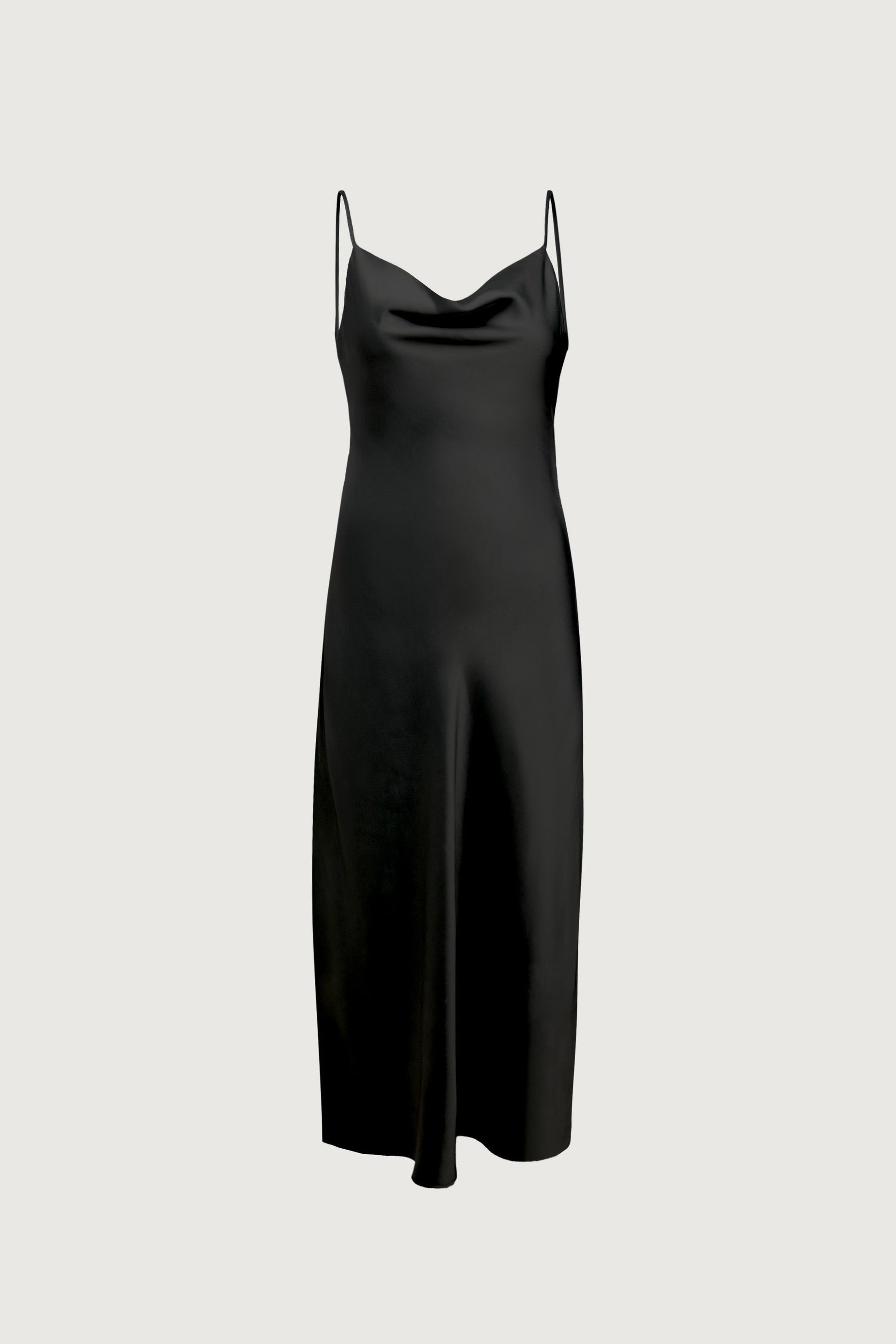 ROBE MIDI EN SATIN À COL BÂTONNET