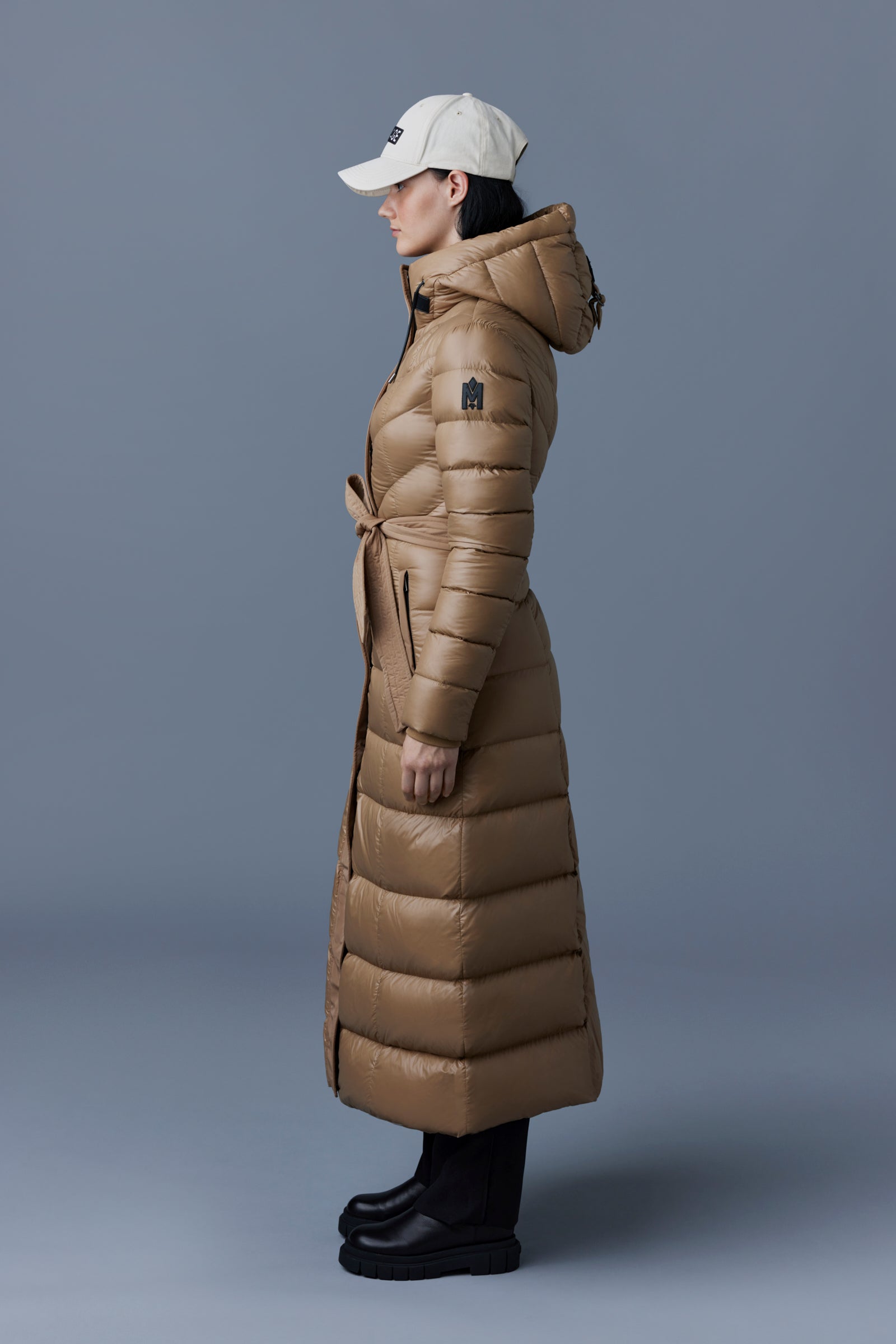 CALINA Manteau maxi en duvet lustré