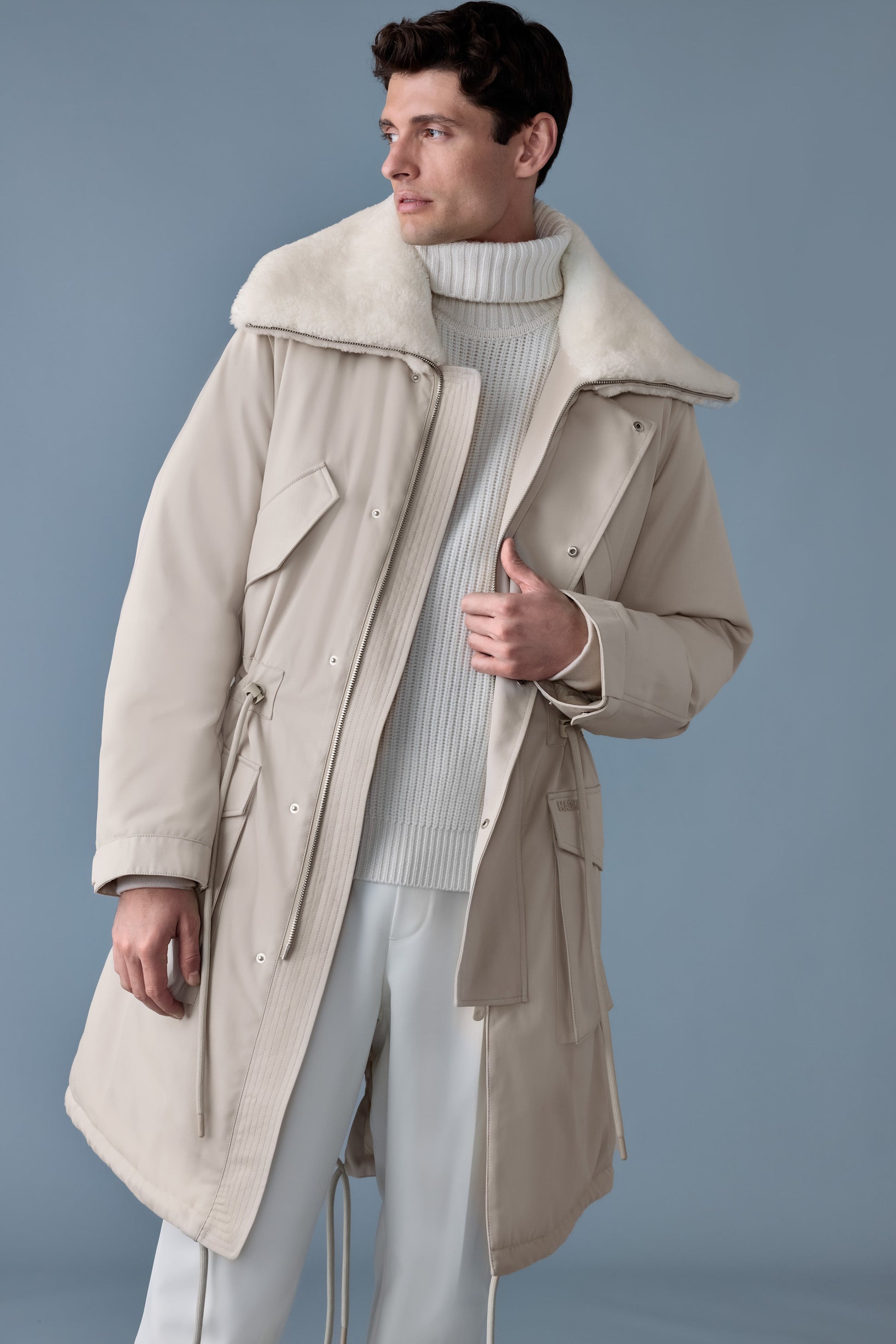 LEON Shearling Collar Down Parka