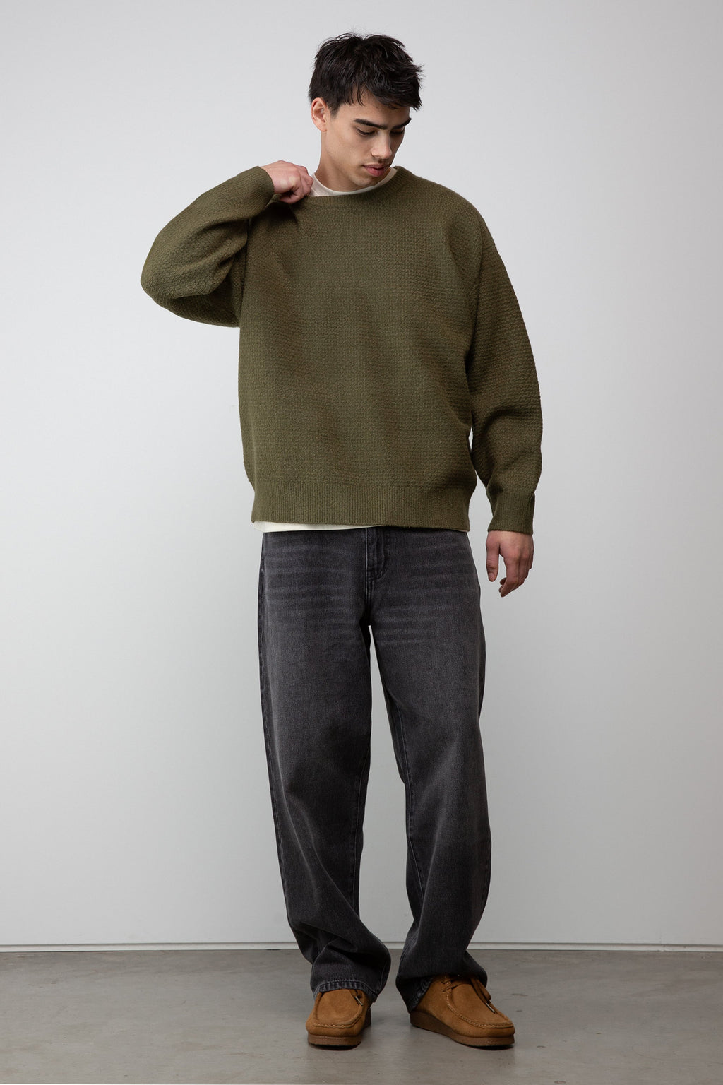 PULL COL ROND TEXTURÉ