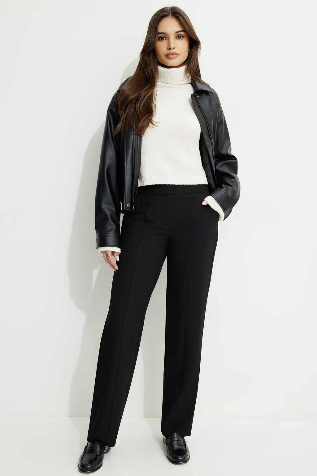 Mid Rise Straight Pants