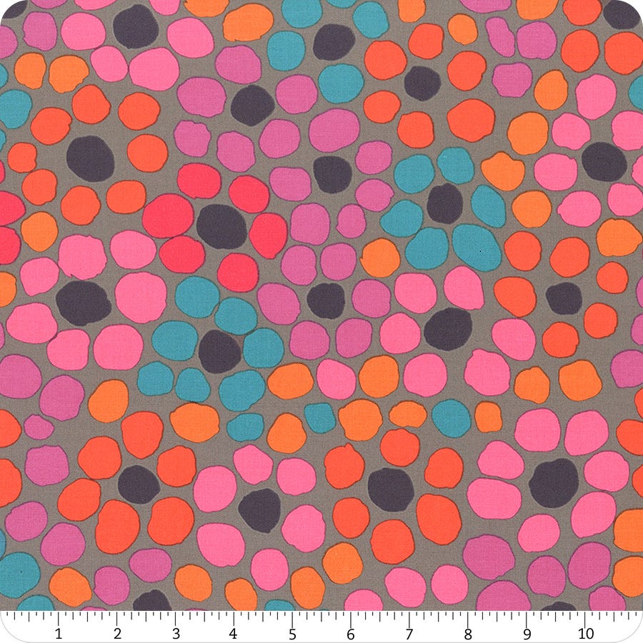 Kaffe Fassett Collective - Pois fleuris gris