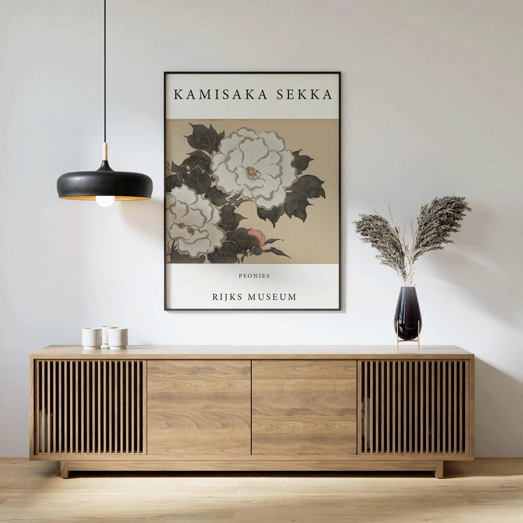 Kamisaka Sekka Peonies Print : art japonais vintage sur bois