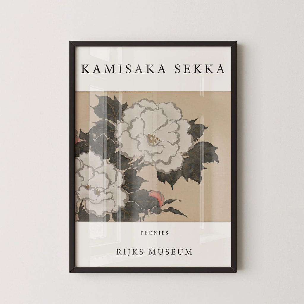 Kamisaka Sekka Peonies Print : art japonais vintage sur bois