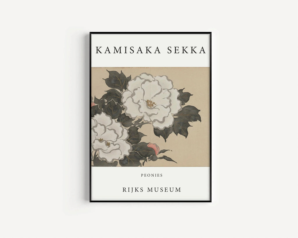 Kamisaka Sekka Peonies Print : art japonais vintage sur bois