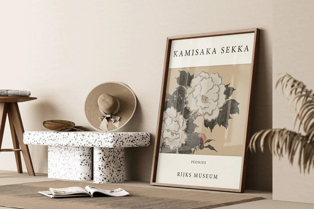 Kamisaka Sekka Peonies Print : art japonais vintage sur bois