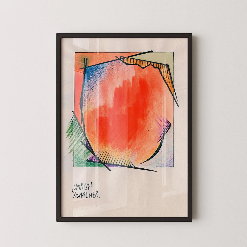 Karl Wiener - Umriss (Contour) | Art abstrait moderne (disponible encadré à la main ou non encadré)