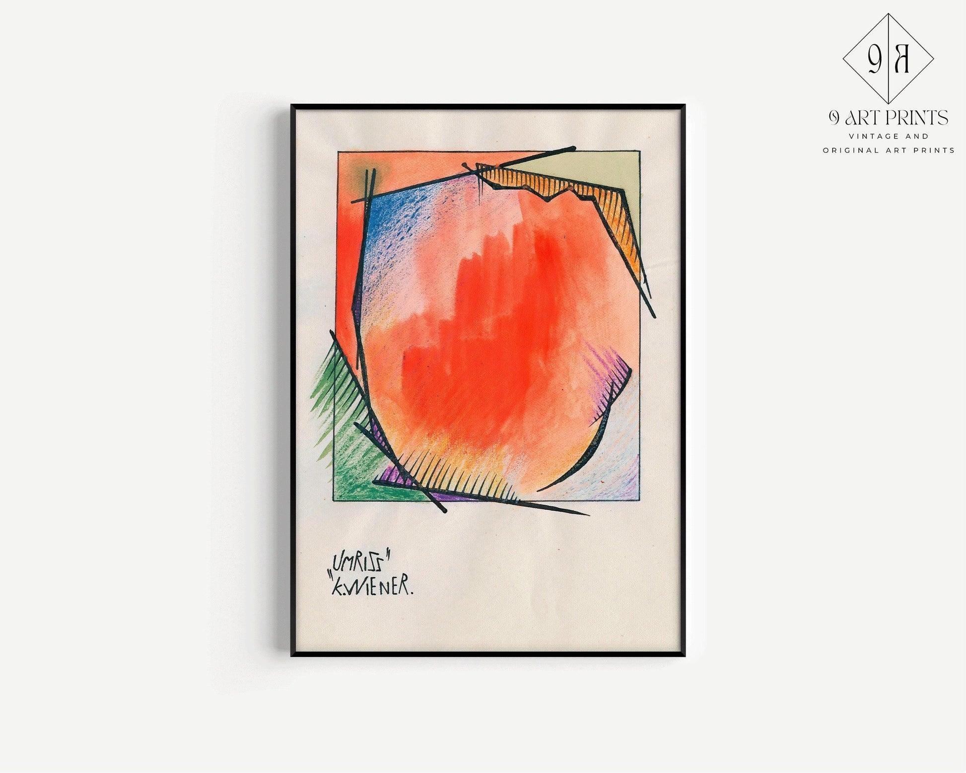 Karl Wiener - Umriss (Contour) | Art abstrait moderne (disponible encadré à la main ou non encadré)