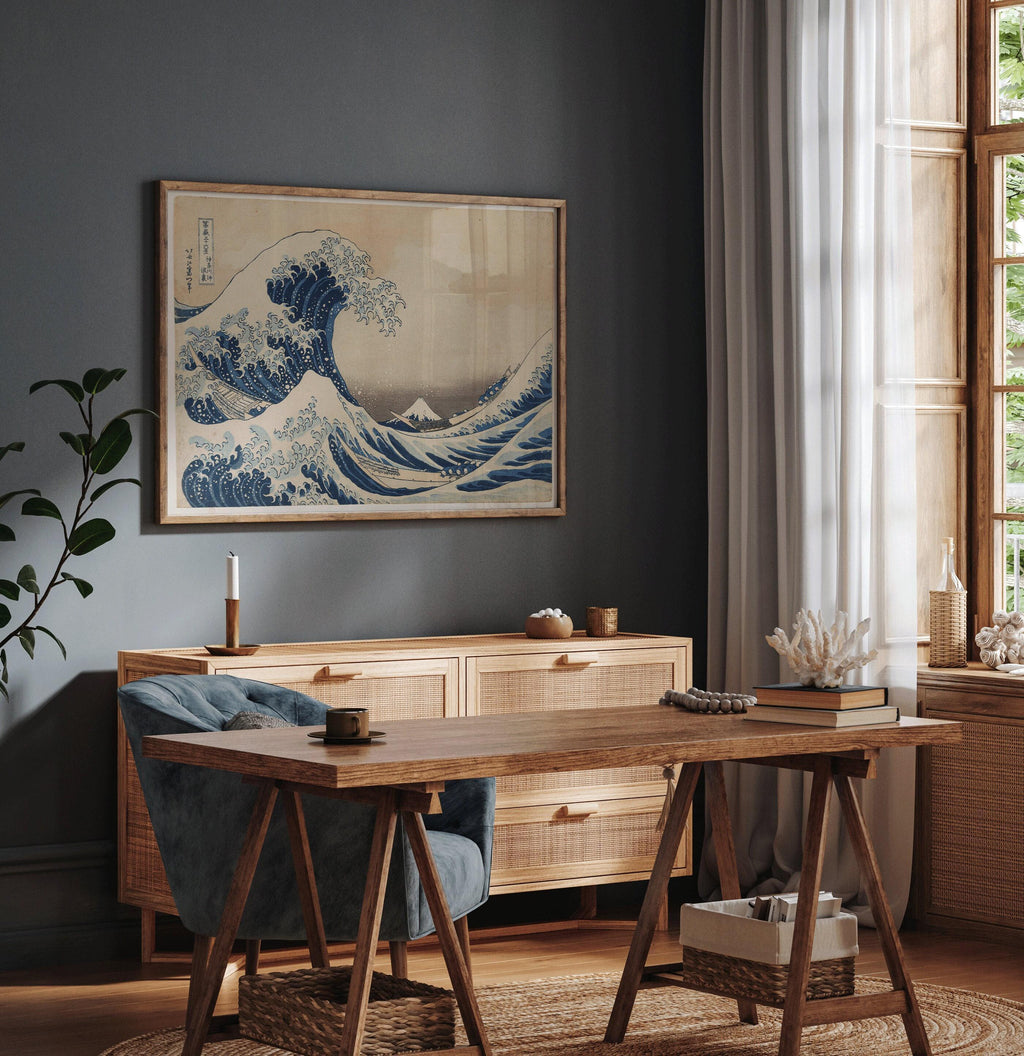 Katsushika Hokusai - La Grande Vague de Kanagawa | Estampe | Célèbre estampe japonaise (disponible encadrée ou non encadrée)