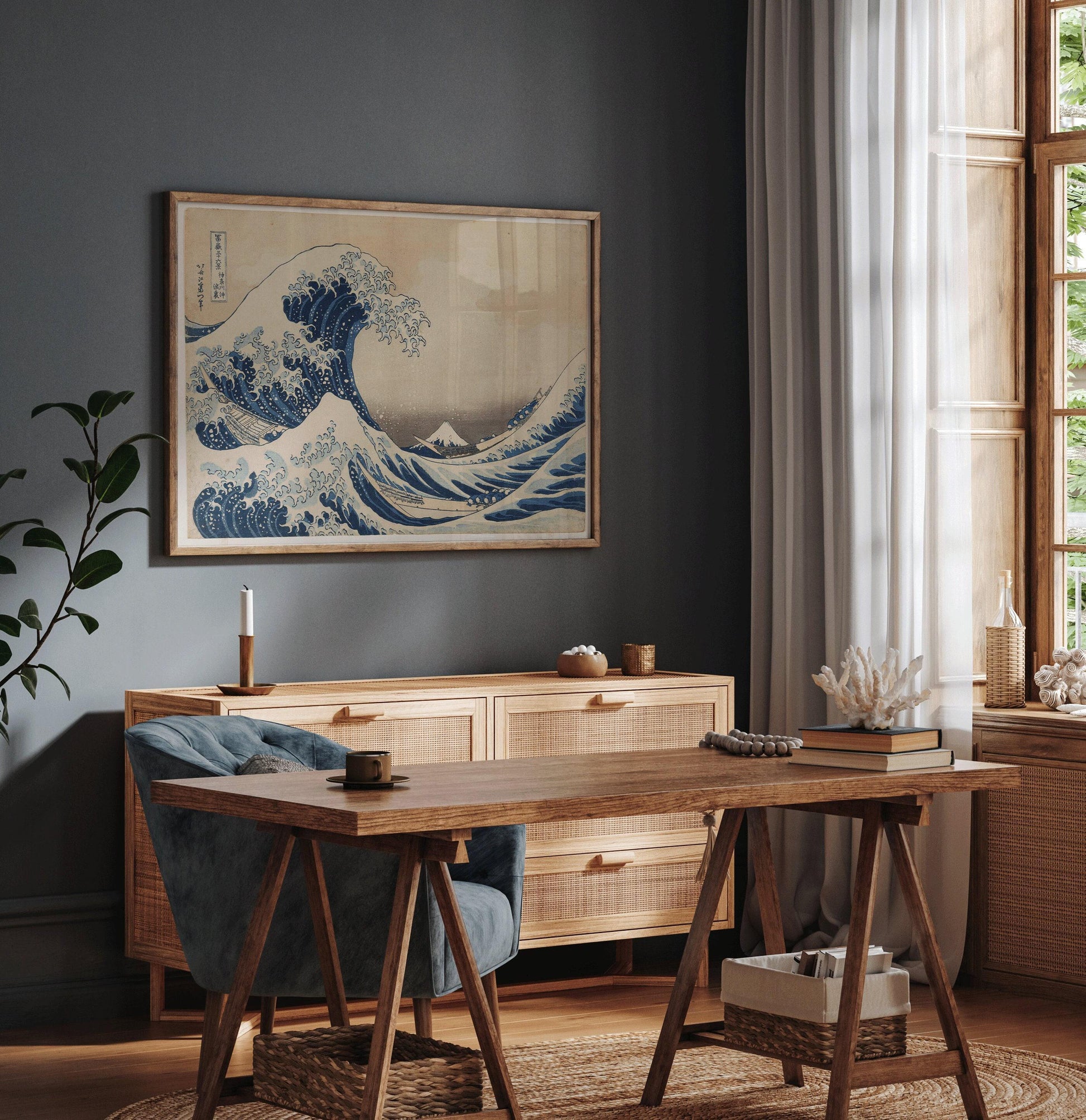 Katsushika Hokusai - La Grande Vague de Kanagawa | Estampe | Célèbre estampe japonaise (disponible encadrée ou non encadrée)