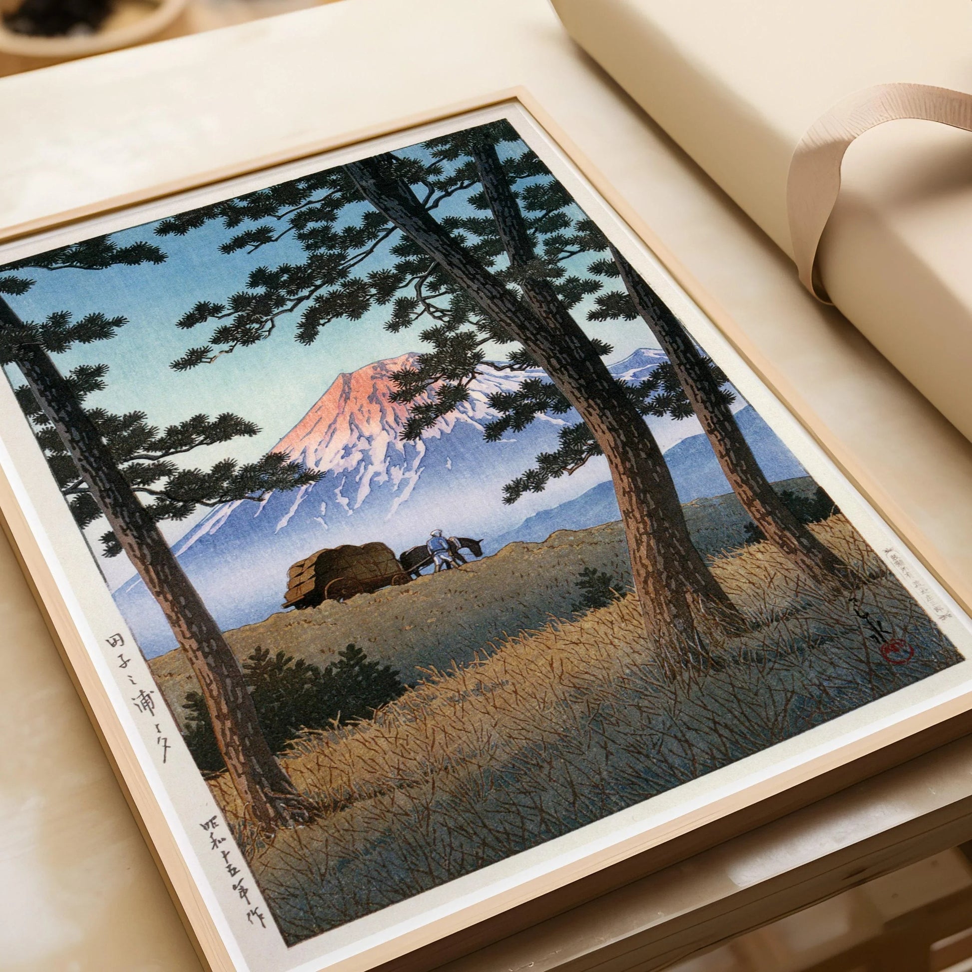 Estampe du mont Fuji de Kawase Hasui : Art japonais ancien sur bois