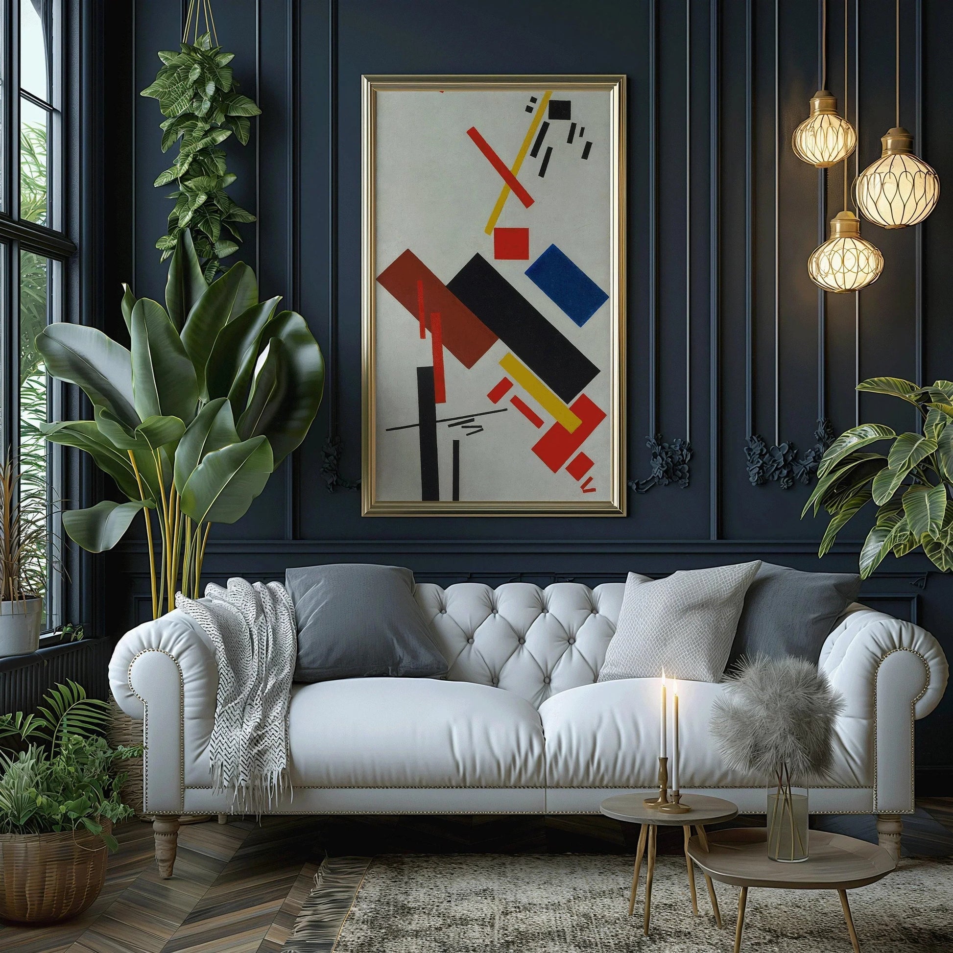 Estampe de Kazimir Malevitch : Art abstrait moderne du milieu du XXe siècle, impression giclée