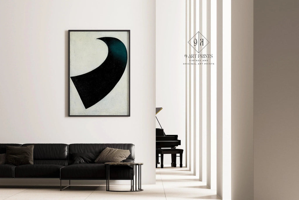 Estampe d'art suprématiste de Kazimir Malevitch : Giclée monochrome vintage (encadrée à la main ou non encadrée)
