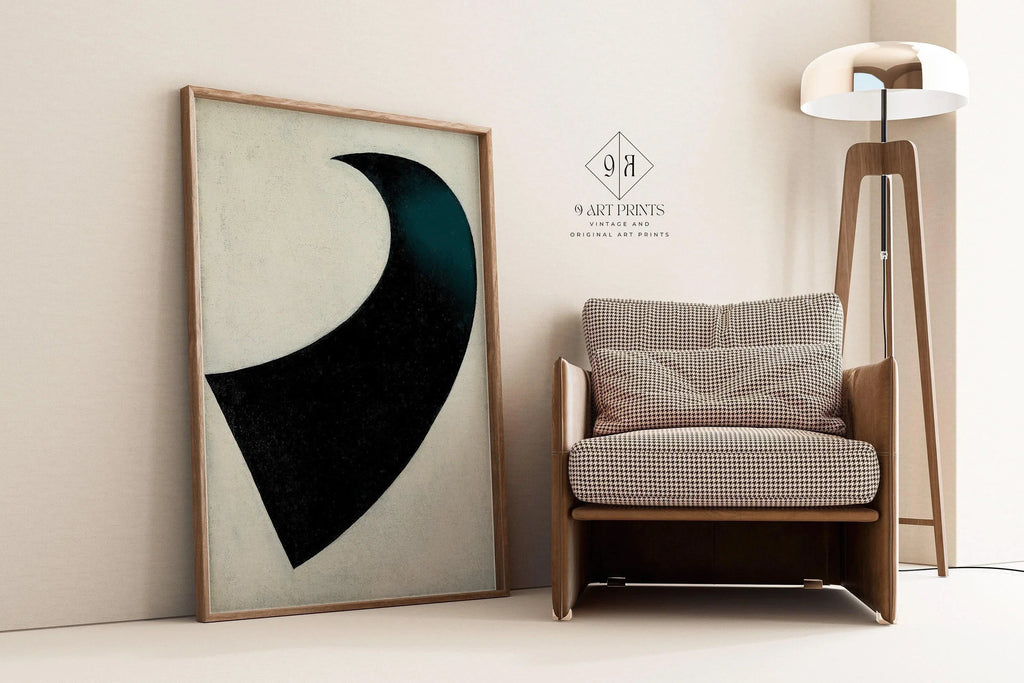 Estampe d'art suprématiste de Kazimir Malevitch : Giclée monochrome vintage (encadrée à la main ou non encadrée)