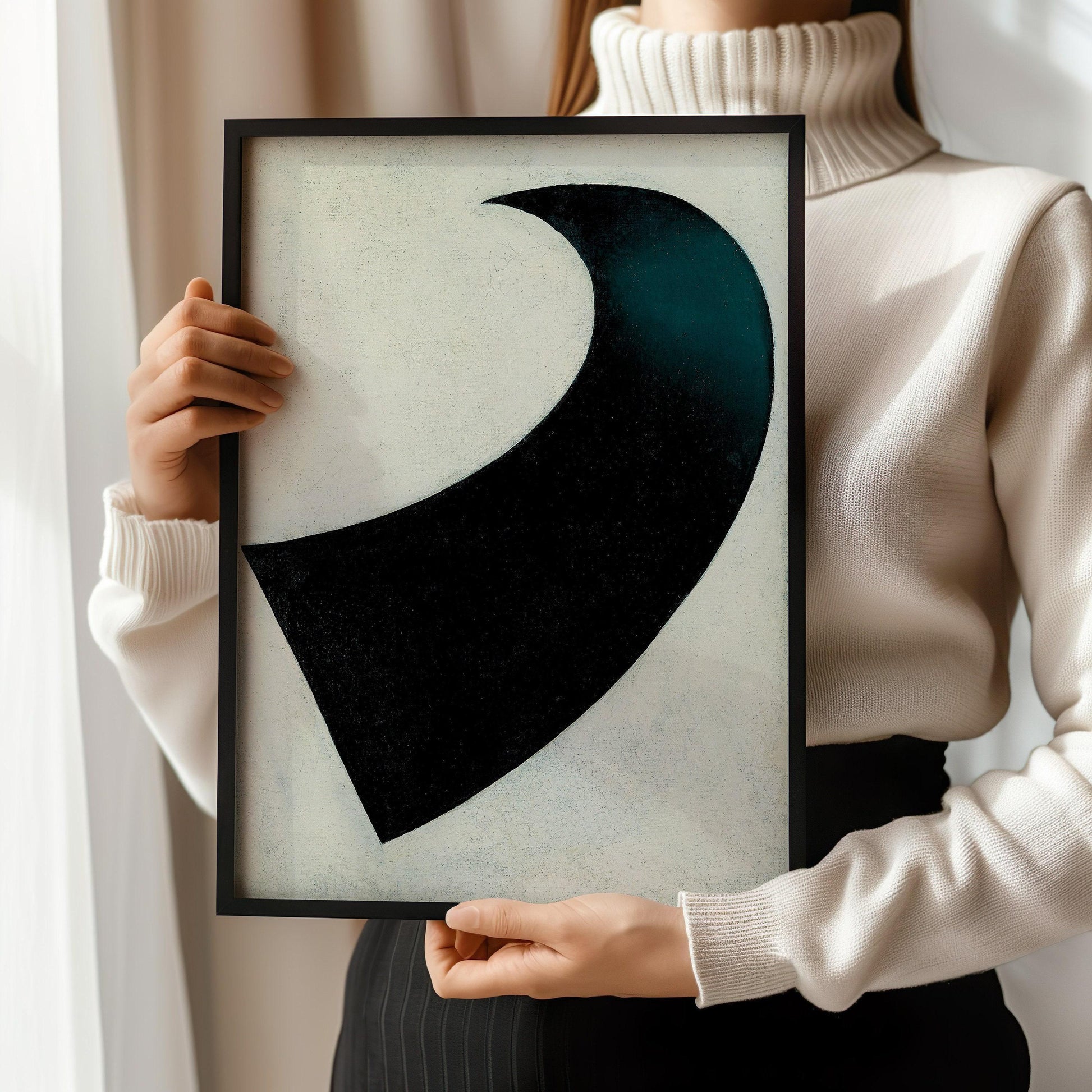 Estampe d'art suprématiste de Kazimir Malevitch : Giclée monochrome vintage (encadrée à la main ou non encadrée)