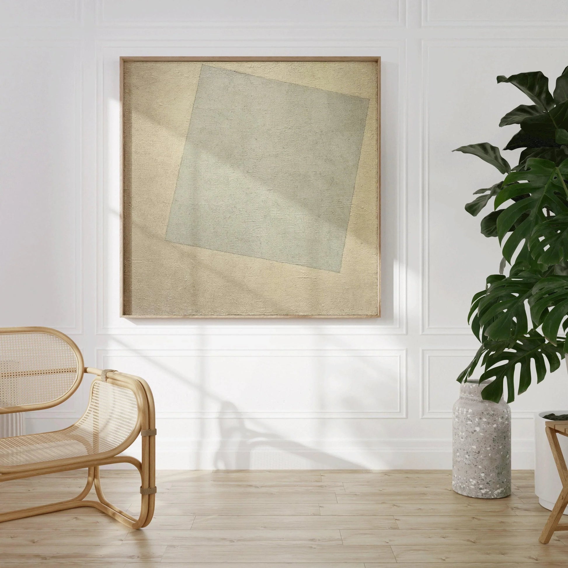 Estampe giclée blanche sur blanc de Kazimir Malevitch : Art abstrait moderne (1x1)