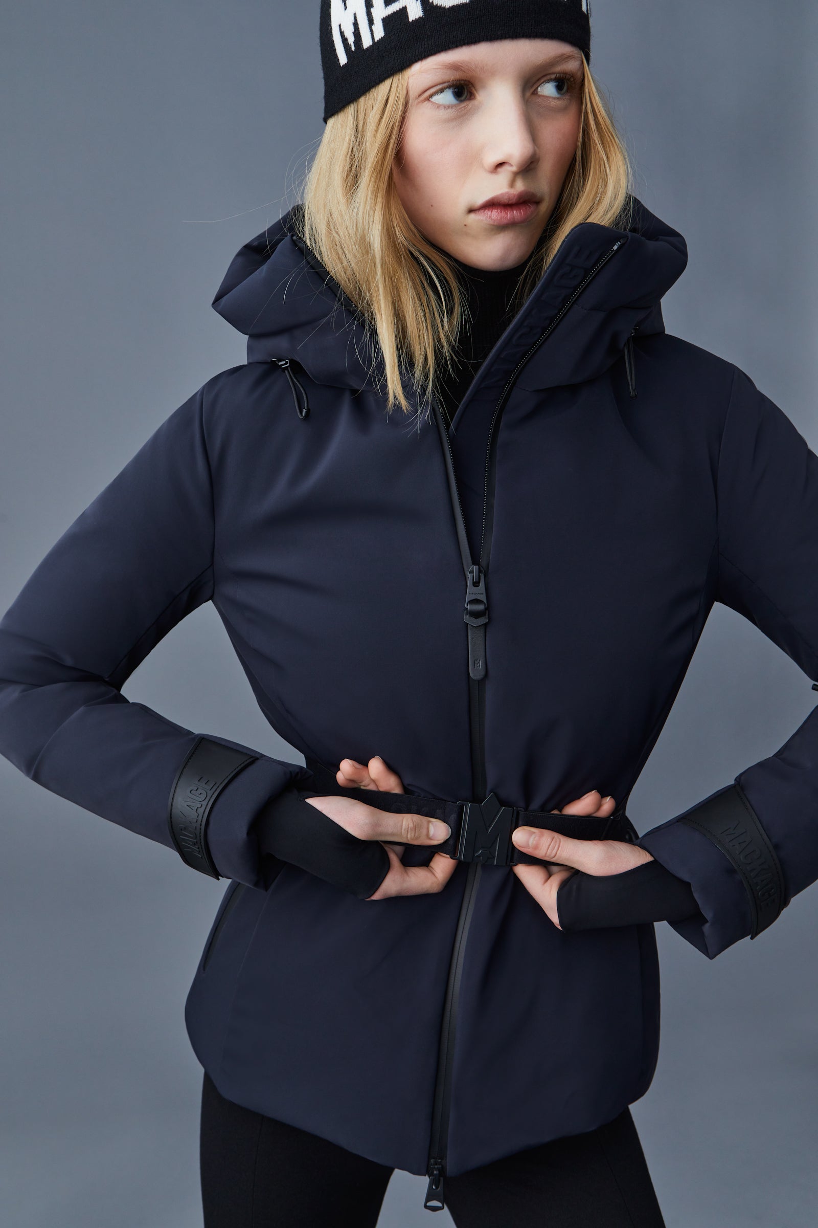 Veste de ski ceinturée en duvet avec capuche KRYSTAL Agile-360