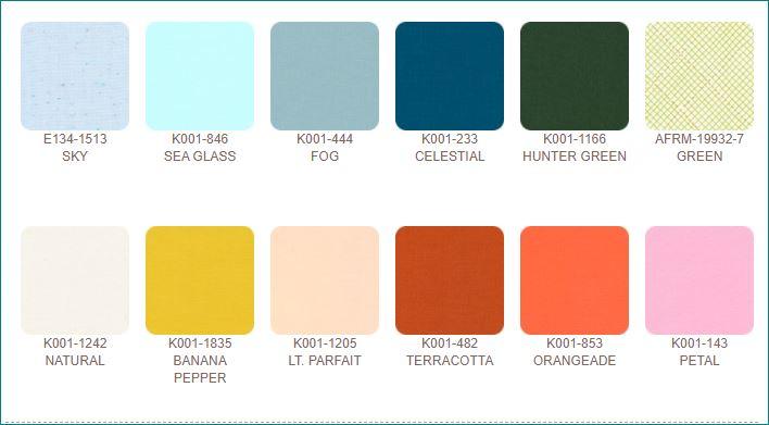 Carolyn Friedlander sélectionne 12 Fat Quarters - Coordonnées conservées