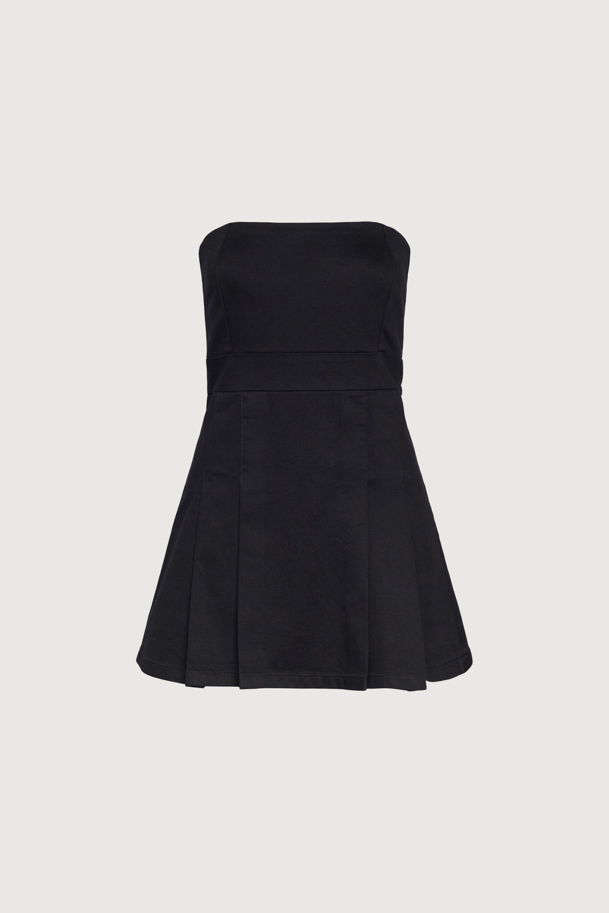 ROBE MINI PLISSÉE EN SERGÉ TUBE